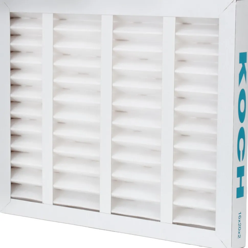 Pleated Air Filter: Wireless Pleated, MERV 8, Synthetic, 16" High, 20" Wide, 2" Deep