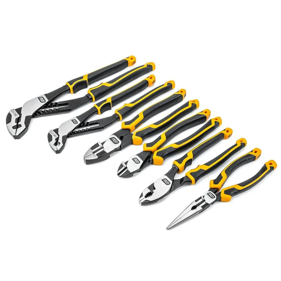 Plier Sets: Plier Type Included: Tongue & Groove Linesman Diagonal Cutting Long Nose Slip Joint; Set Type: Plier Set; Container Type: Carded; Overall Length: 13.8