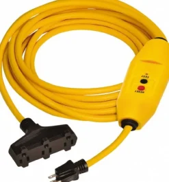 Plug-In GFCI Cord Set: 50' Cord, 15A, 125V