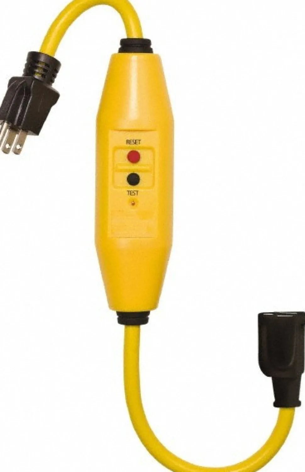 Plug-In GFCI Cord Set: 1.5' Cord, 15A, 125V