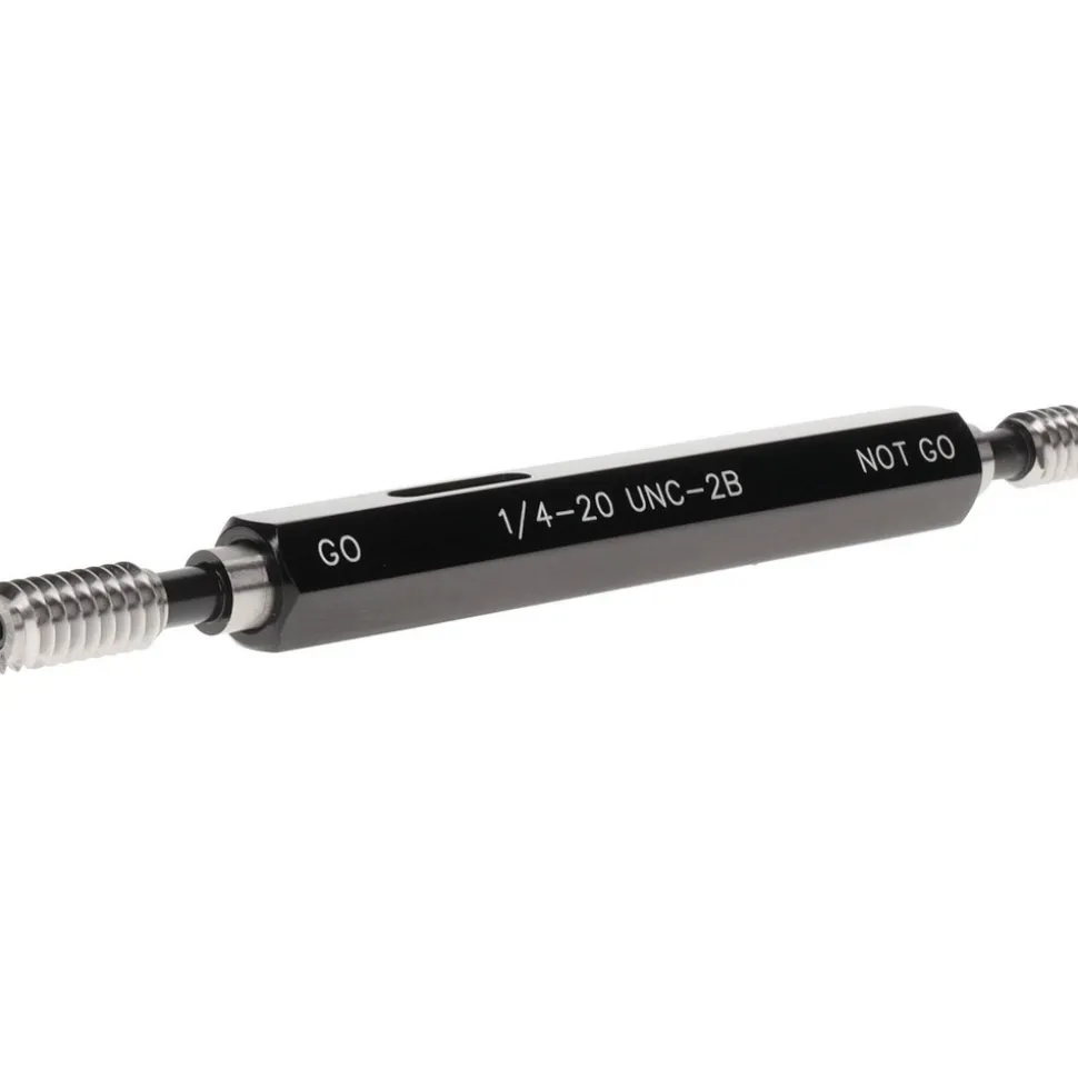Plug Thread Gage: 1/4-20 Thread, 2B Class, Double End, Go & No Go