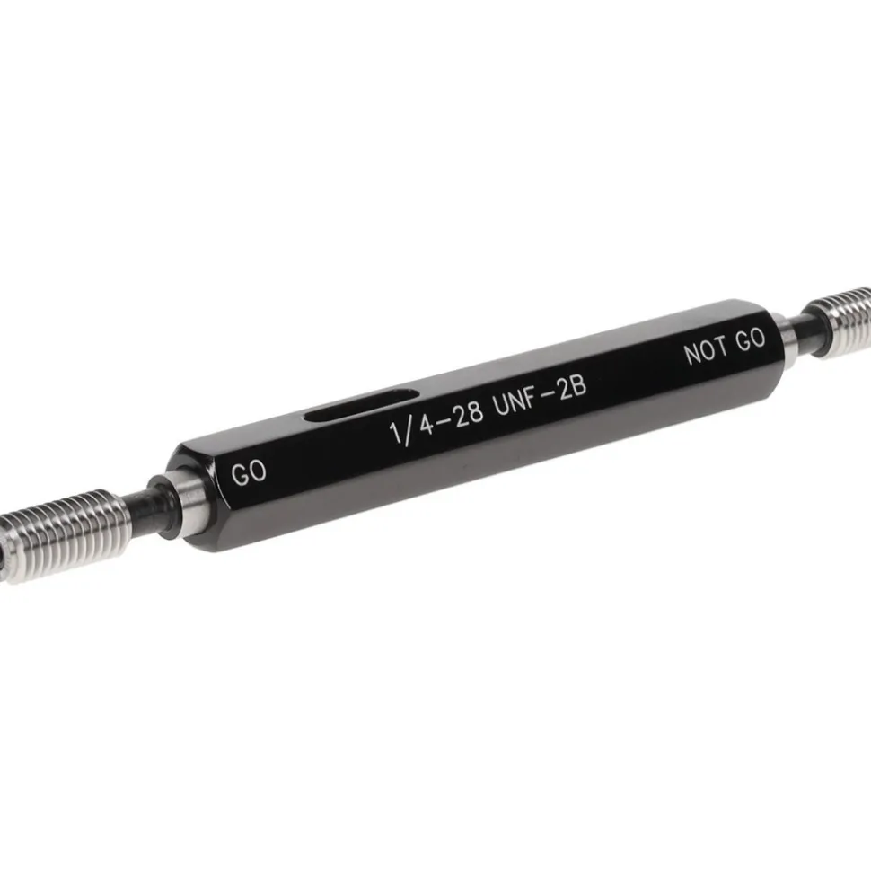 Plug Thread Gage: 1/4-28 Thread, 2B Class, Double End, Go & No Go