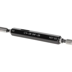 Plug Thread Gage: 1/4-28 Thread, 2B Class, Double End, Go & No Go