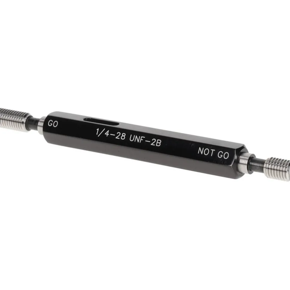 Plug Thread Gage: 1/4-28 Thread, 2B Class, Double End, Go & No Go