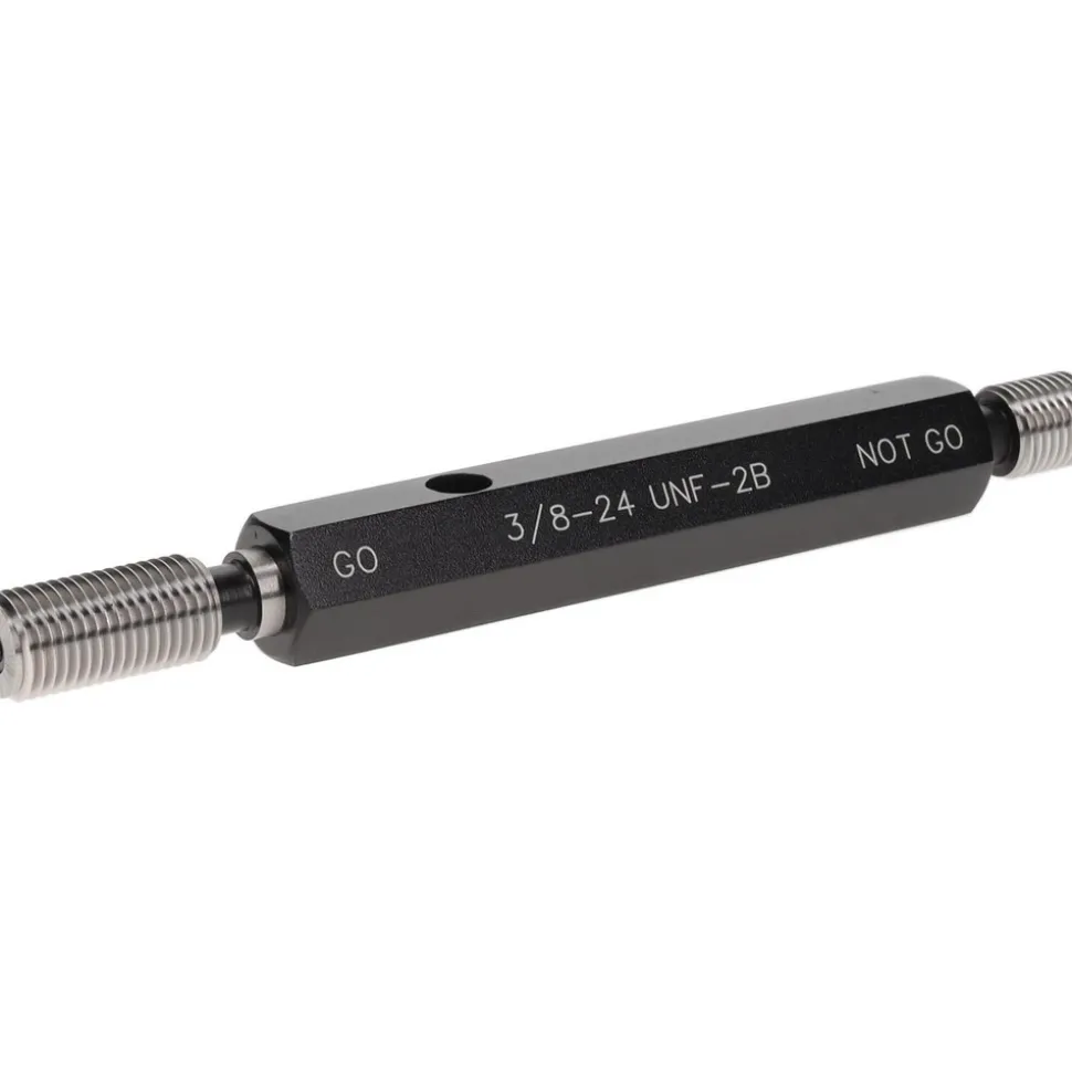 Plug Thread Gage: 3/8-24 Thread, 2B Class, Double End, Go & No Go