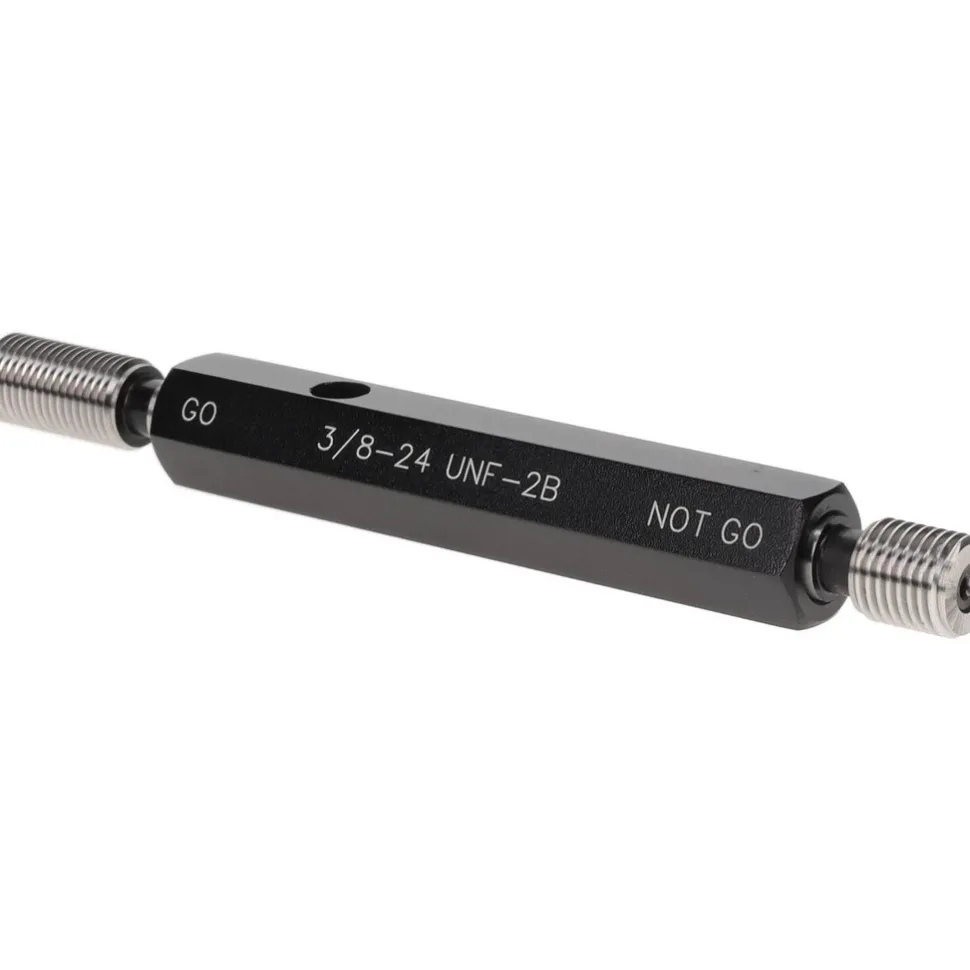Plug Thread Gage: 3/8-24 Thread, 2B Class, Double End, Go & No Go