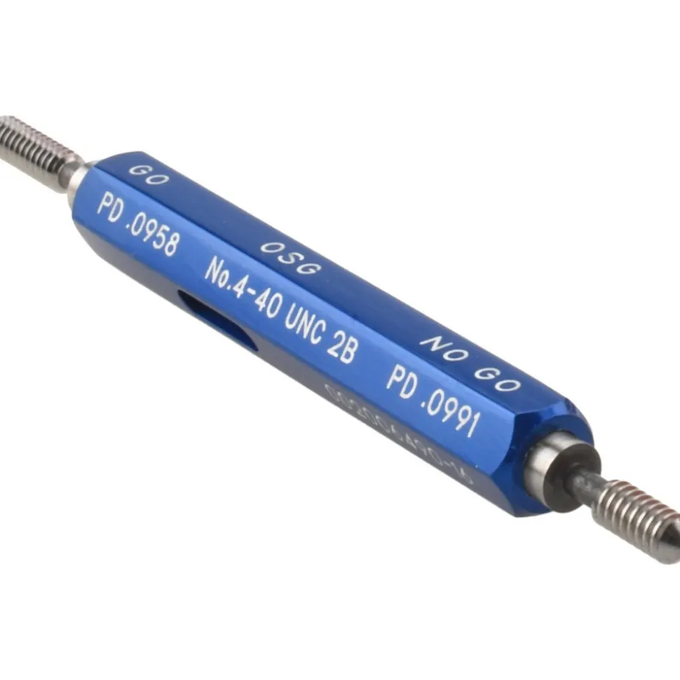 Plug Thread Gage: #4-40 Thread, 2B Class, Double End, Go & No Go