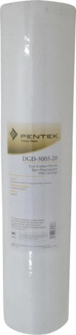 Plumbing Cartridge Filter: 4-1/2" OD, 20" Long, 50/5 micron, Polypropylene