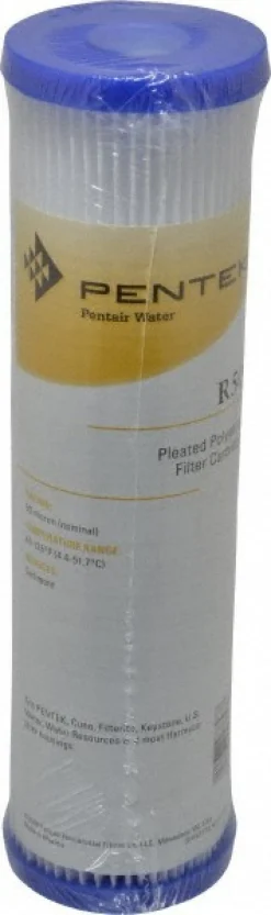 Plumbing Cartridge Filter: 2-5/8" OD, 9-3/4" Long, 50 micron, Non-Woven Polyester