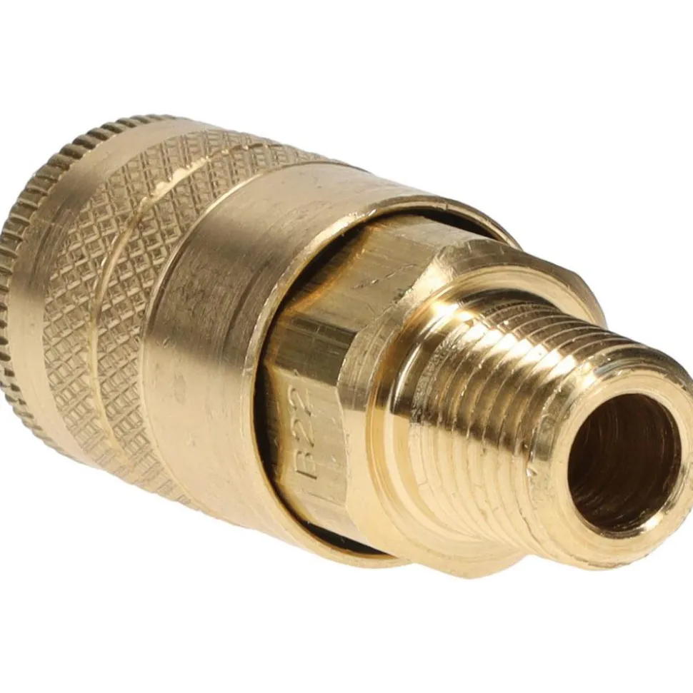 Pneumatic Hose Coupling: 1/4-18, 1/4" Body Dia, Industrial Interchange