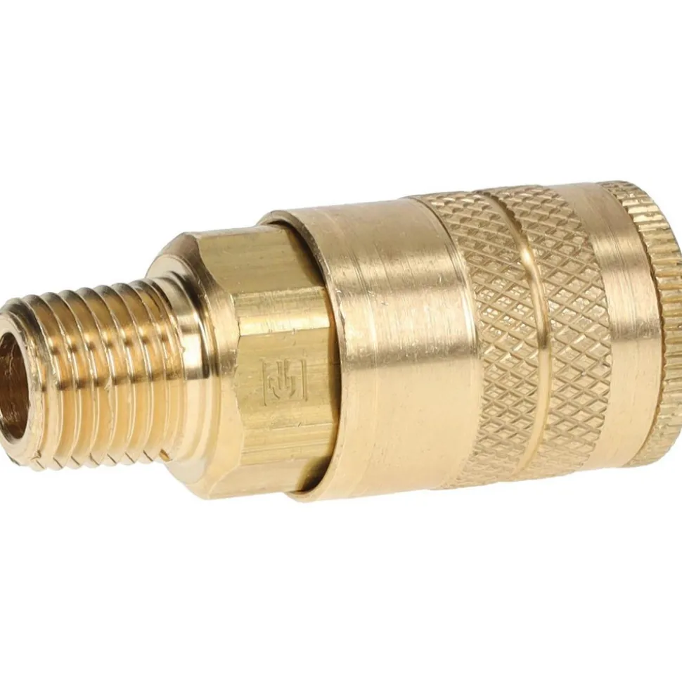 Pneumatic Hose Coupling: 1/4-18, 1/4" Body Dia, Industrial Interchange
