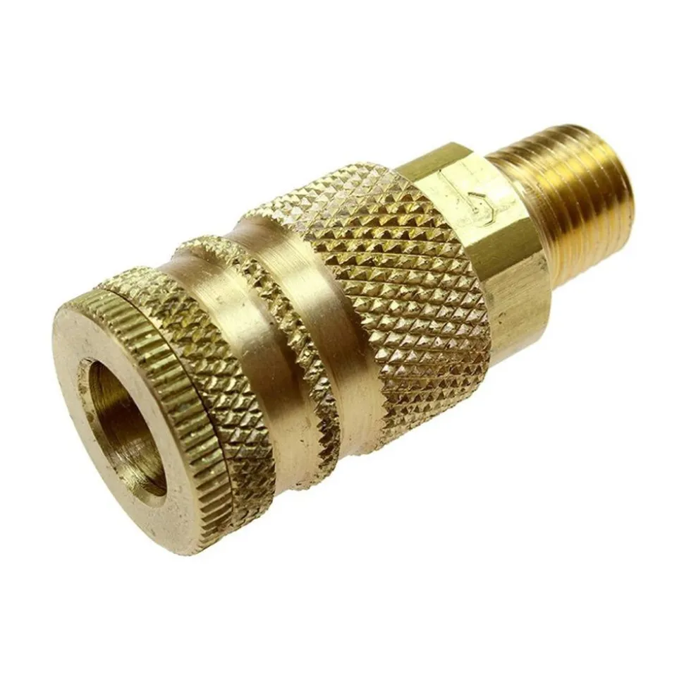 Pneumatic Hose Coupling: 1/4" Thread, 1/4" Body Dia, Industrial Interchange