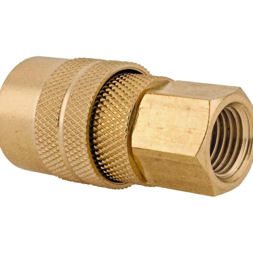 Pneumatic Hose Coupling: 1/4" Thread, 1/4" Body Dia, Industrial Interchange