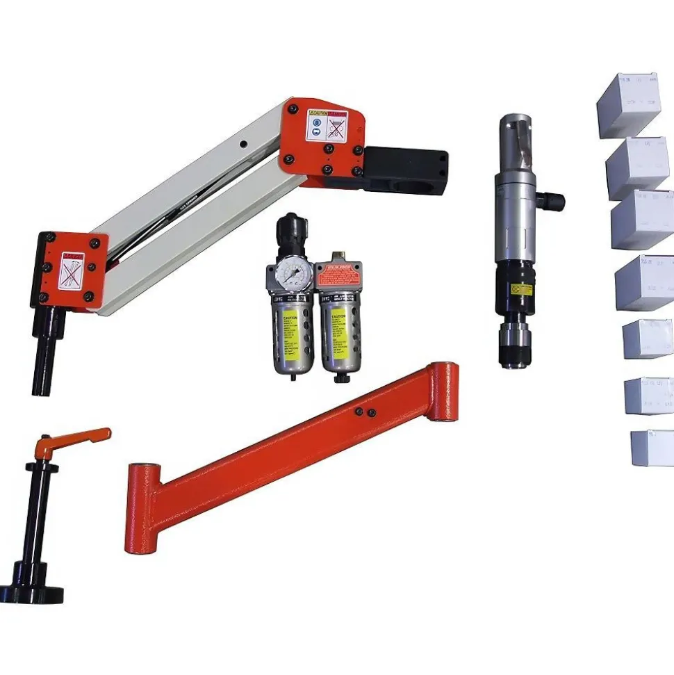 Pneumatic Tapping Arm: 39" Arm Reach, 1" Max Aluminum, 1" Max Steel, 220 RPM