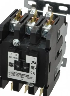 3 Pole, 60 Amp Inductive Load, 110 to 120 Coil VAC at 50/60 Hz, Nonreversible Definite Purpose Contactor