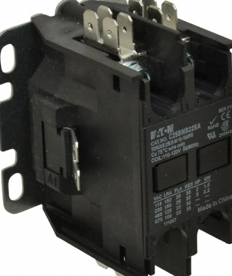 2 Pole, 25 Amp Inductive Load, 110 to 120 Coil VAC at 50/60 Hz, Nonreversible Definite Purpose Contactor