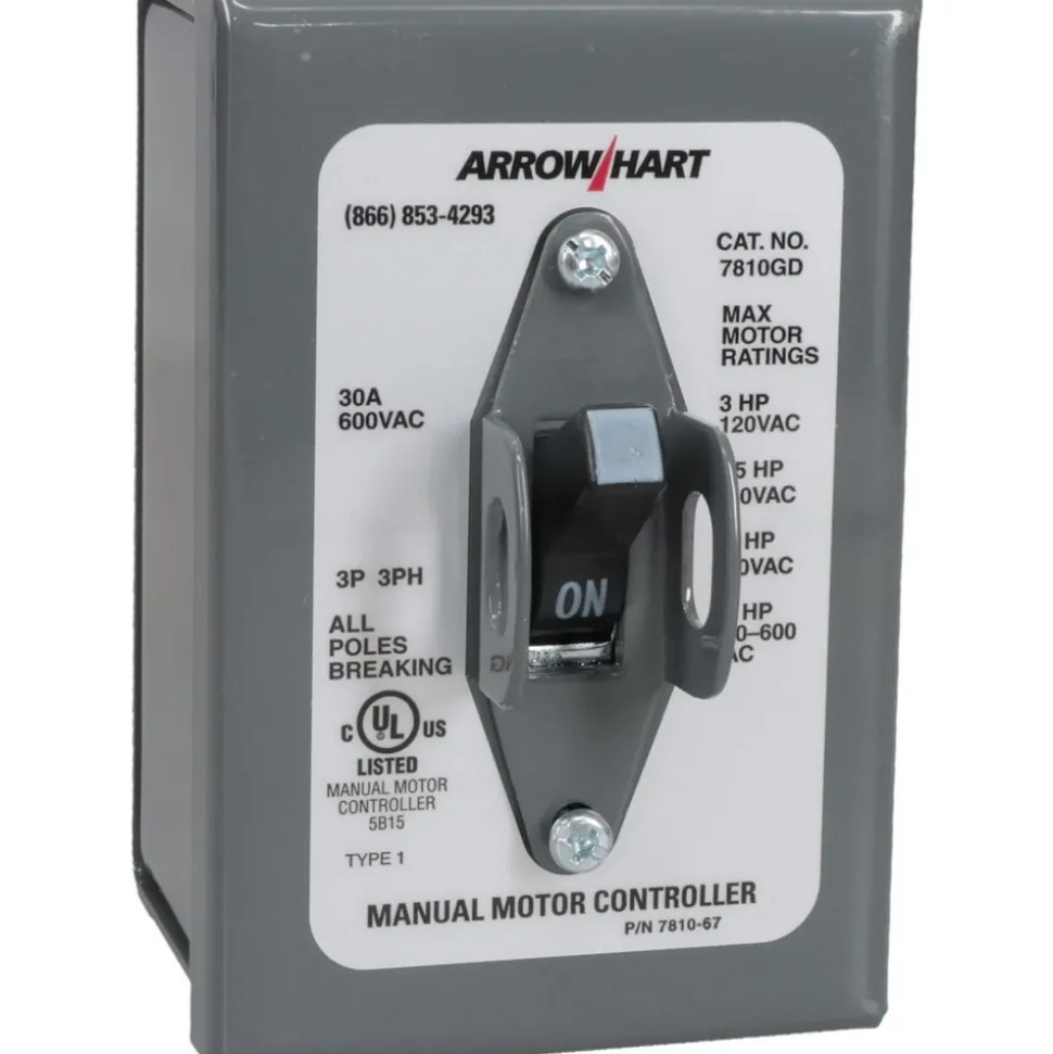 3 Poles, 30 Amp, 3PST, NEMA, Enclosed Manual Motor Starter