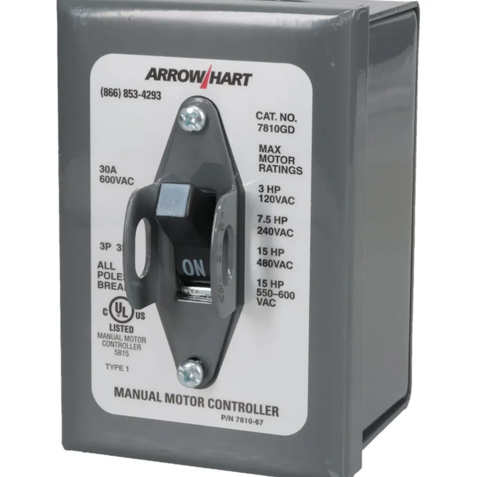 3 Poles, 30 Amp, 3PST, NEMA, Enclosed Manual Motor Starter