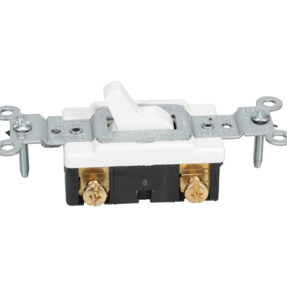 1 Pole, 120 to 277 VAC, 20 Amp, Commercial Grade Toggle Wall Switch