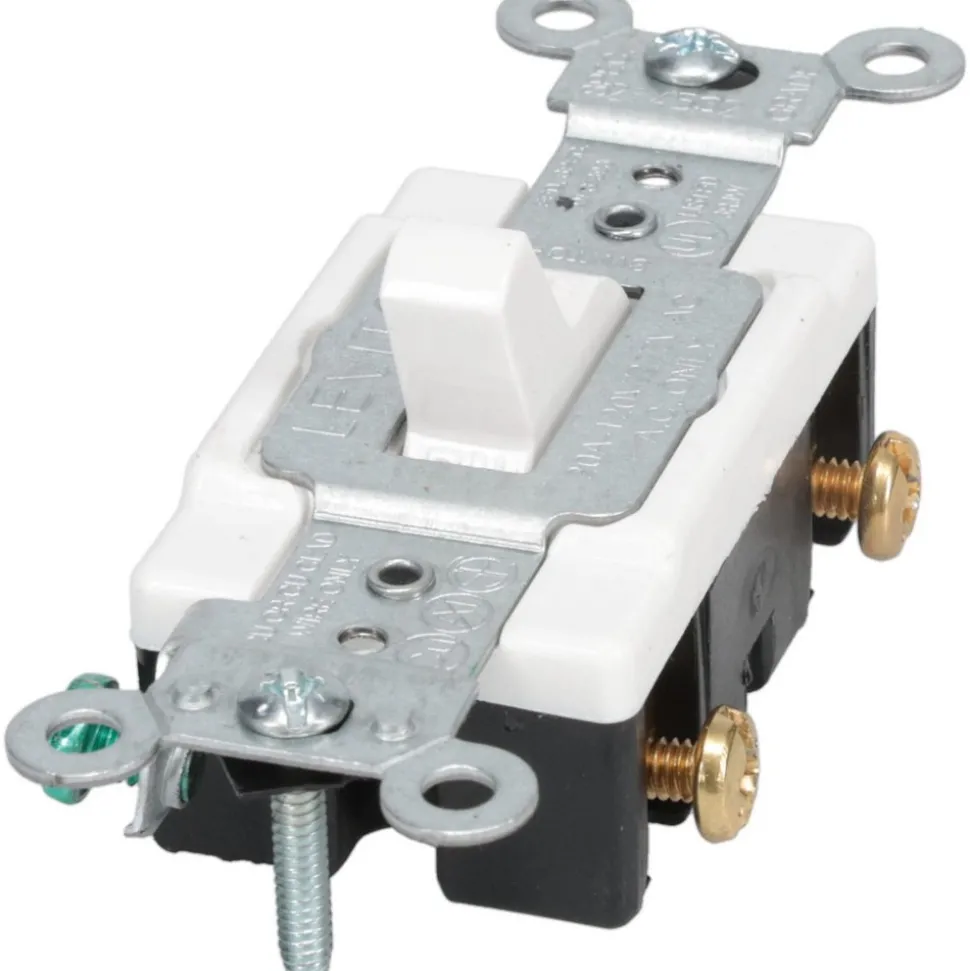 1 Pole, 120 to 277 VAC, 20 Amp, Commercial Grade Toggle Wall Switch
