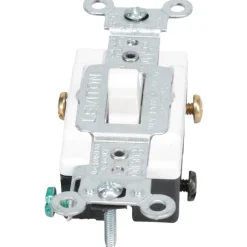 3 Pole, 120 to 277 VAC, 20 Amp, Commercial Grade Toggle Three Way Switch