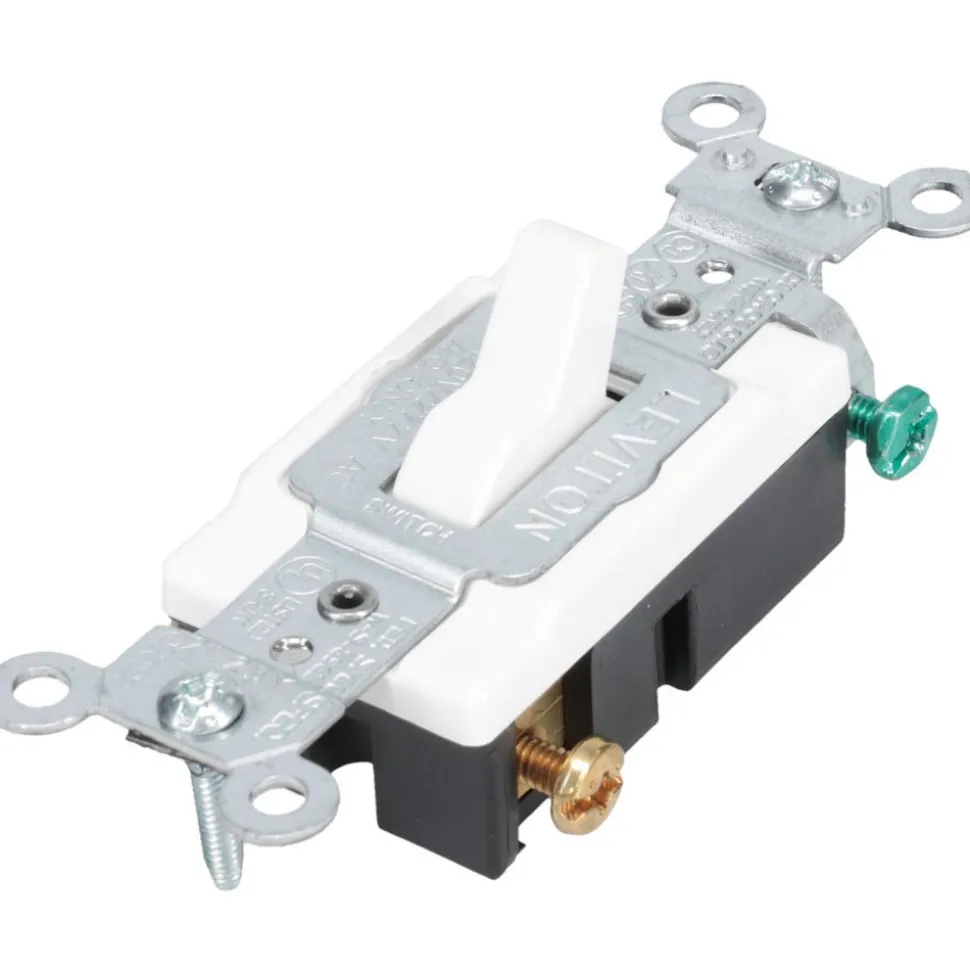 3 Pole, 120 to 277 VAC, 20 Amp, Commercial Grade Toggle Three Way Switch