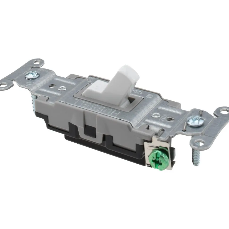 1 Pole, 120 to 277 VAC, 20 Amp, Commercial Grade Toggle Wall Switch