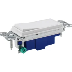 1 Pole, 120 to 277 VAC, 15 Amp, Commercial Grade Rocker Wall Switch