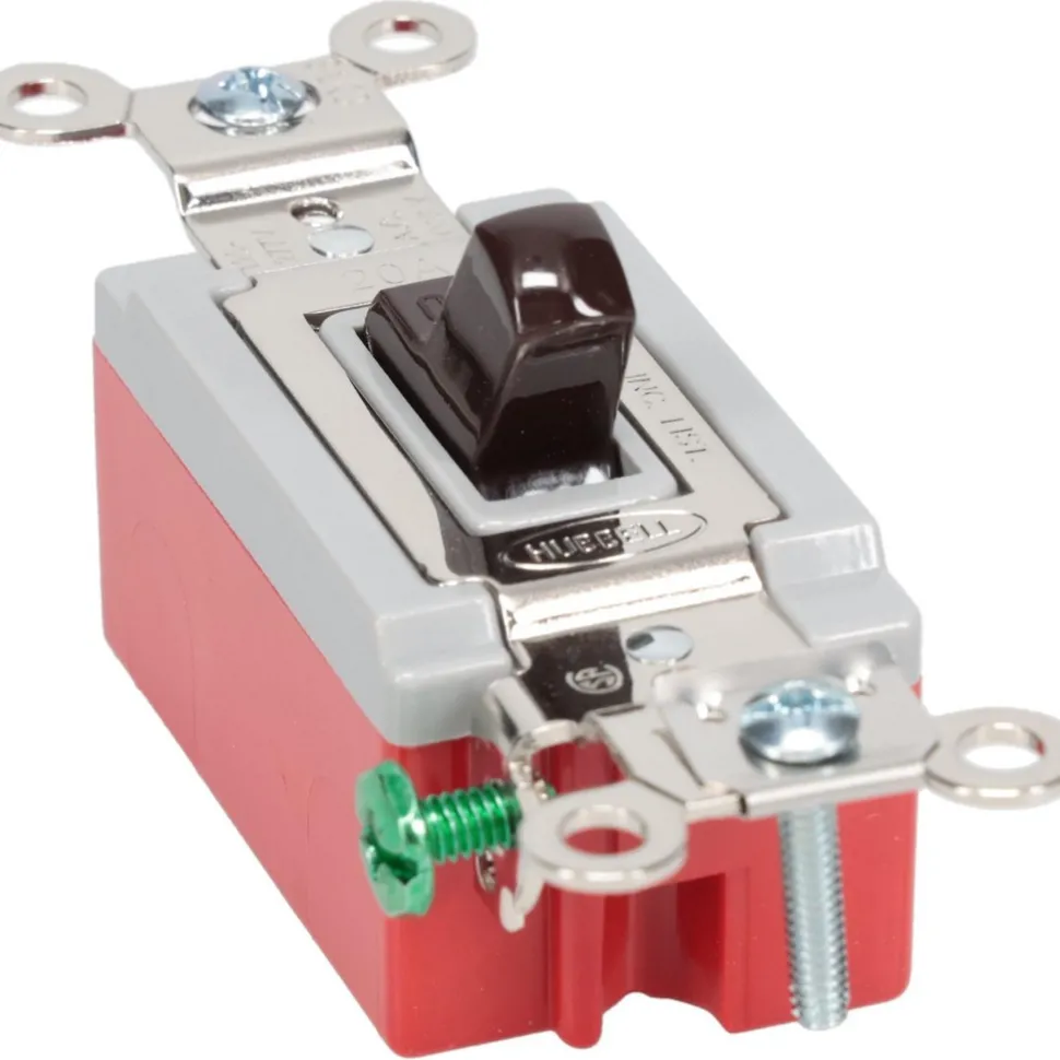 1 Pole, 120 to 277 VAC, 20 Amp, Industrial Grade Toggle Wall Switch
