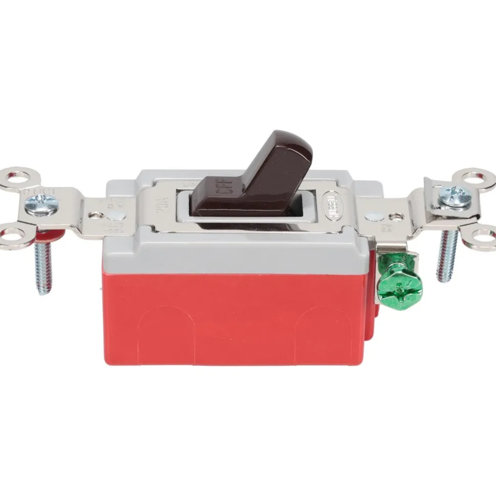 1 Pole, 120 to 277 VAC, 20 Amp, Industrial Grade Toggle Wall Switch