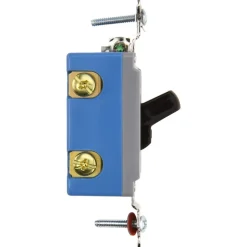 2 Pole, 120 to 277 VAC, 15 Amp, Industrial Grade Toggle Wall Switch