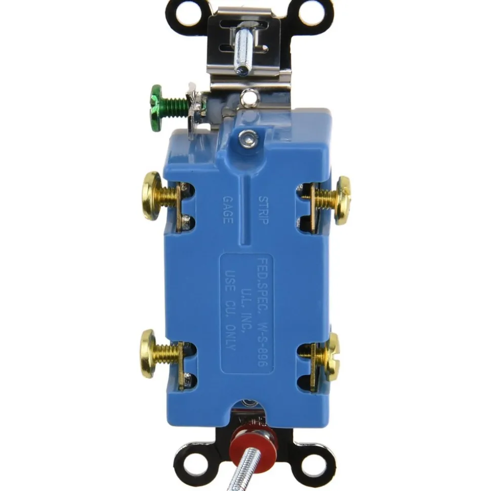 2 Pole, 120 to 277 VAC, 15 Amp, Industrial Grade Toggle Wall Switch