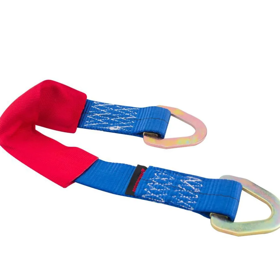 Polyester Axle Strap Tie Down: 2' Long, 2" Wide, 10000 lb Breaking Strength, 33000.000 lb Load Capacity