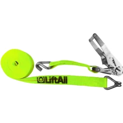 Polyester Rachet Tie Down: 40' Long, 2" Wide, 10000 lb Breaking Strength, 3300.000 lb Load Capacity
