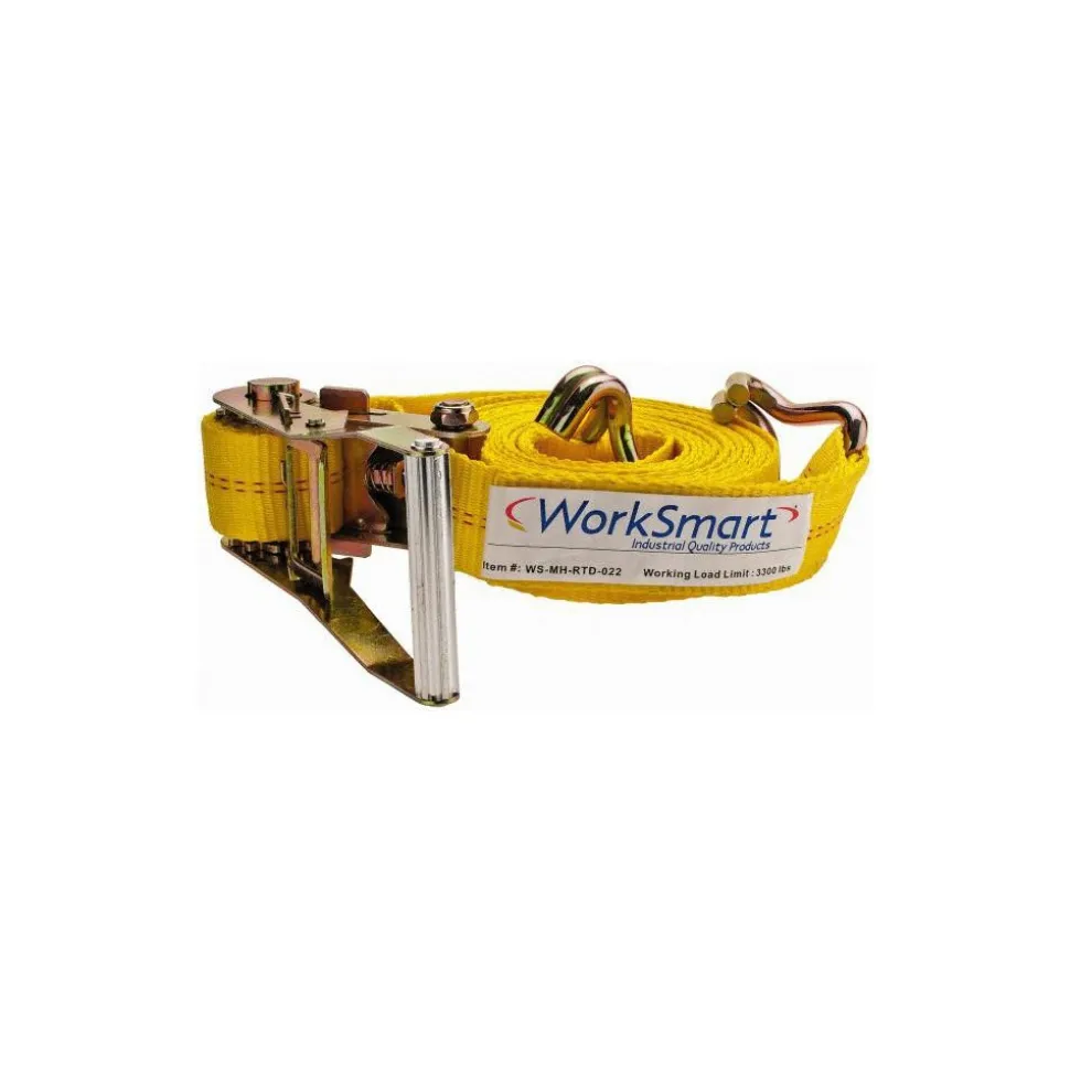 Polyester Ratchet Strap Tie Down: 27' Long, 2" Wide, 10000.000 lb Load Capacity