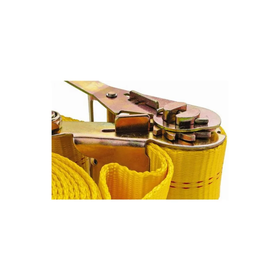 Polyester Ratchet Strap Tie Down: 27' Long, 2" Wide, 10000.000 lb Load Capacity