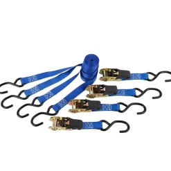 Polyester Ratchet Strap Tie Down: 10' Long, 1