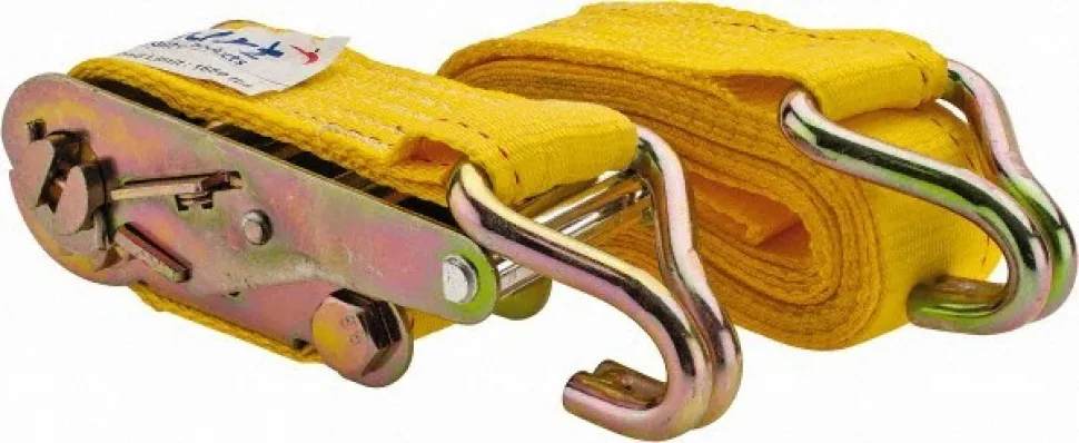 Polyester Ratchet Strap Tie Down: 5000 lb Breaking Strength, 1666.000 lb Load Capacity