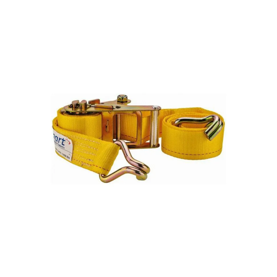Polyester Ratchet Strap Tie Down: 5000 lb Breaking Strength, 1666.000 lb Load Capacity