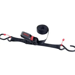 Polyester Ratchet Strap Tie Down: 15' Long, 1" Wide, 1300 lb Breaking Strength, 433.000 lb Load Capacity