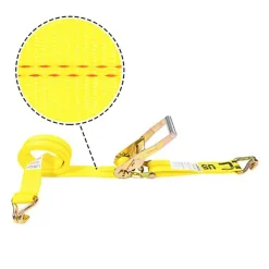 Polyester Ratchet Strap Tie Down: 18' Long, 2" Wide, 10000 lb Breaking Strength, 3333.000 lb Load Capacity
