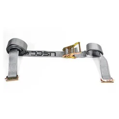 Polyester Ratchet Strap Tie Down: 16' Long, 2" Wide, 4400 lb Breaking Strength, 1467.000 lb Load Capacity