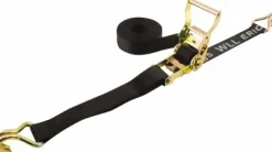 Polyester Ratchet Strap Tie Down: 15' Long, 1-1/2