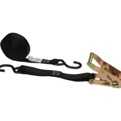 Polyester Ratchet Strap Tie Down: 15' Long, 1