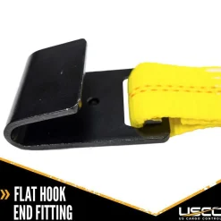 Polyester Ratchet Strap Tie Down: 18' Long, 2