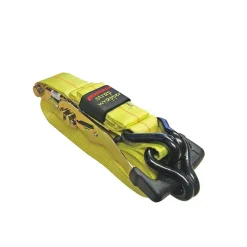 Polyester Ratchet Strap Tie Down: 27' Long, 2" Wide, 10000 lb Breaking Strength, 3300.000 lb Load Capacity