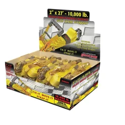 Polyester Ratchet Strap Tie Down: 27' Long, 2