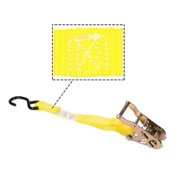 Polyester Ratchet Strap Tie Down: 15' Long, 1
