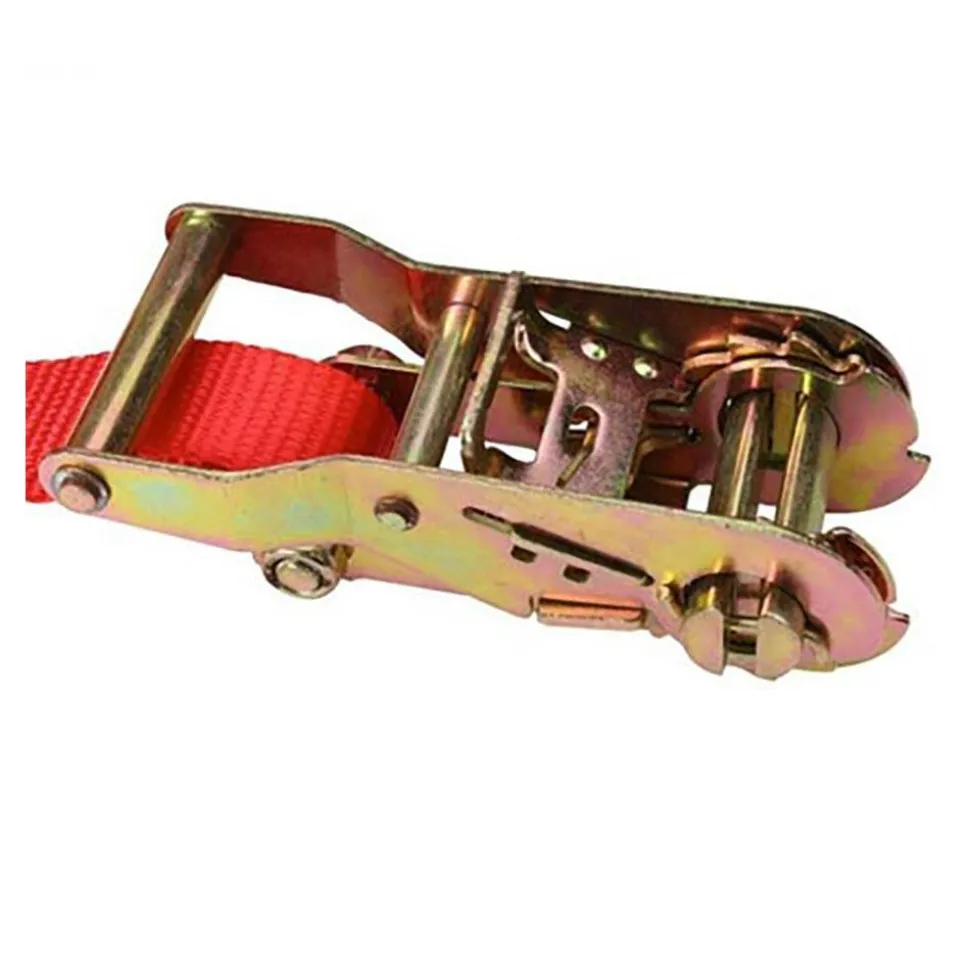 Polyester Ratchet Strap Tie Down: 15' Long, 1" Wide, 3300 lb Breaking Strength, 1100.000 lb Load Capacity
