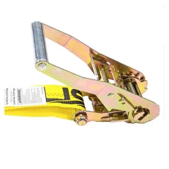 Polyester Ratchet Strap Tie Down: 27' Long, 2" Wide, 10000 lb Breaking Strength, 3333.000 lb Load Capacity